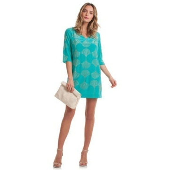 💕TRINA TURK💕 Glitterati 100% Silk Dress ~ Humingbird Size 2 NWT - Picture 1 of 4